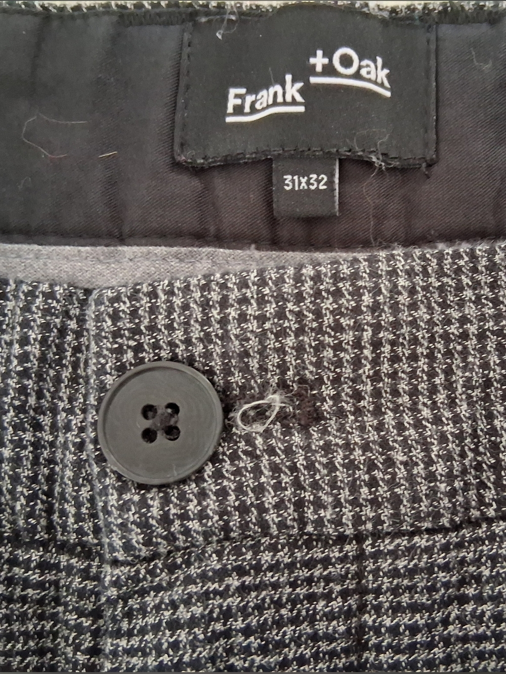 Frank + Oak/ Men's Newport Straight Houndstooth/ Gray Dress Pants/ Size US 31 - Picture 6 of 13